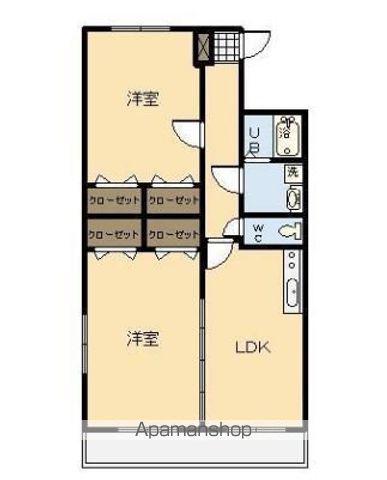リージングマンション(2LDK/1階)の間取り写真