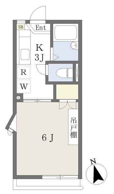 レーベン大和(1K/2階)の間取り写真