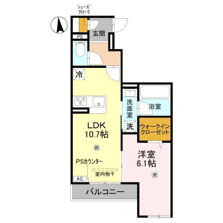 WEALTH JOTO II(1LDK/3階)の間取り写真