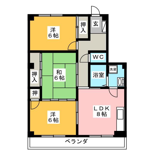 ベルエポックOGAWA(3LDK/4階)の間取り写真