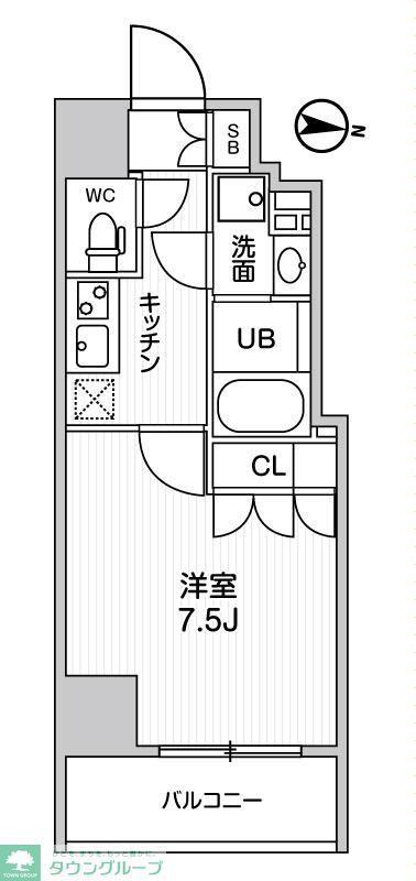 ガリシア森下V(1K/11階)の間取り写真