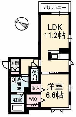 べレオ海岸通(1LDK/2階)の間取り写真