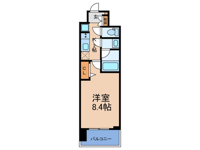 スプランディッド難波III(1K/5階)の間取り写真
