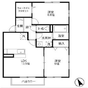 リビングタウン飯岡新田IIA(2LDK/1階)の間取り写真
