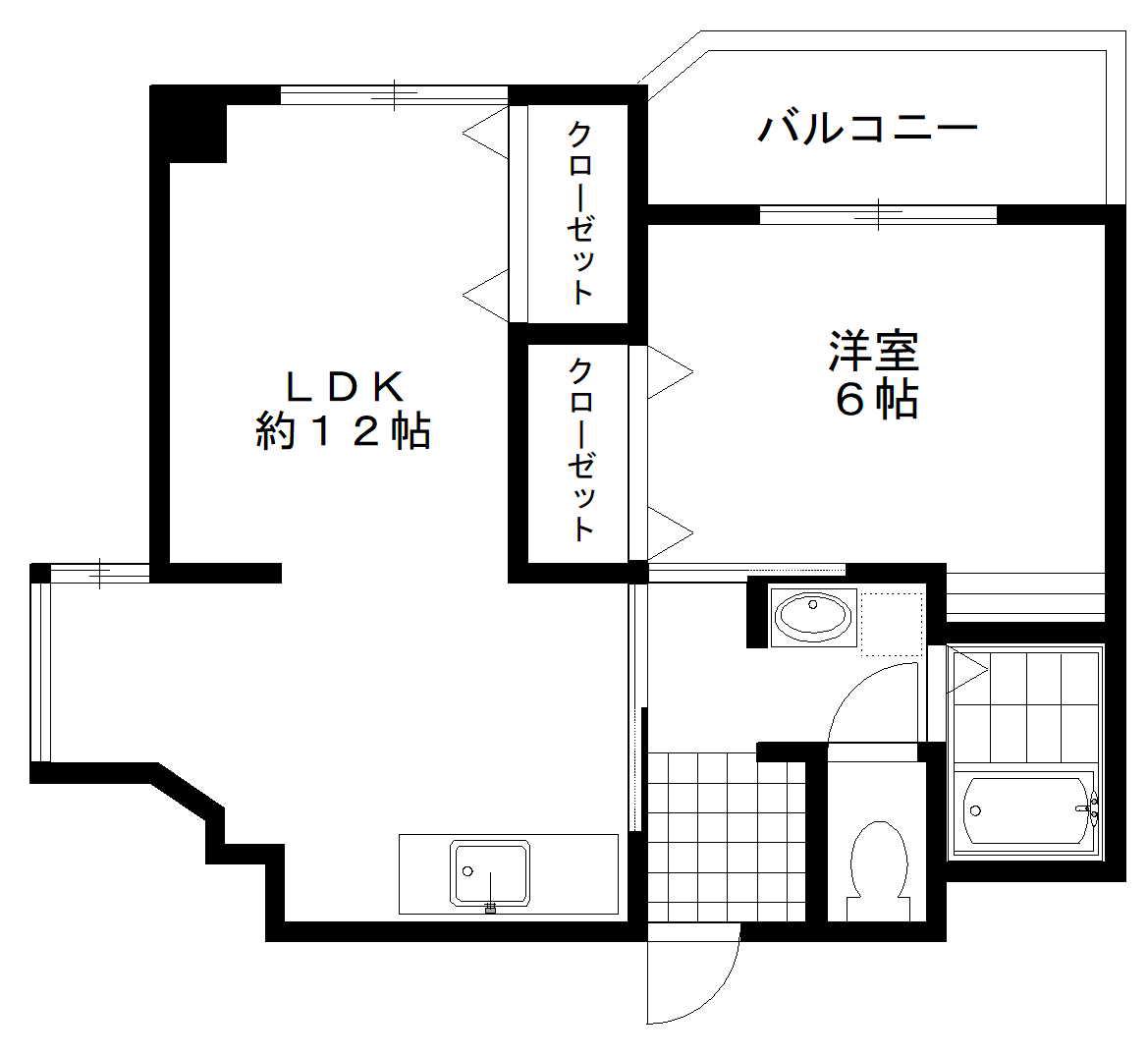 千産ビル(1LDK/3階)の間取り写真
