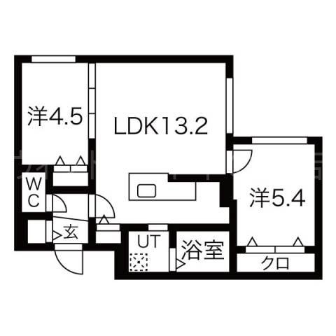 MA豊平公園(2LDK/2階)の間取り写真
