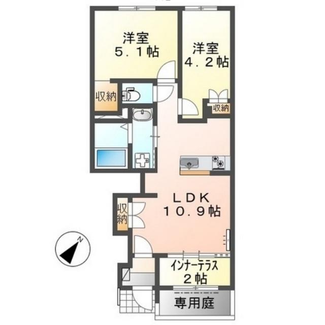 カノープス(2LDK/1階)の間取り写真