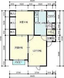 エクセレント22(2LDK/2階)の間取り写真