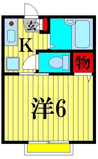 プチハイツ(1K/2階)の間取り写真