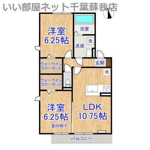 D-ROOMちはら台 G(2LDK/2階)の間取り写真