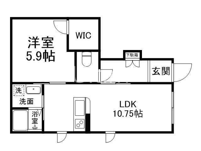 GRAND MAISON(1LDK/1階)の間取り写真