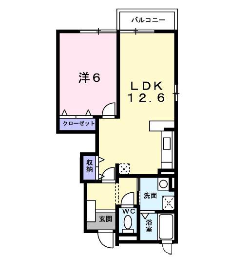 クリエースト(1LDK/1階)の間取り写真