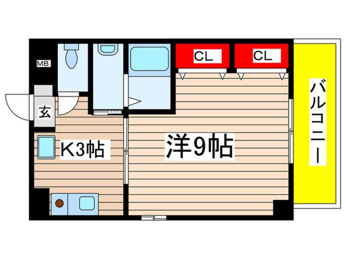 プリムローズ金山(1K/3階)の間取り写真