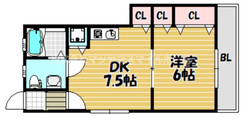 サポートタウン大東II(1DK/2階)の間取り写真