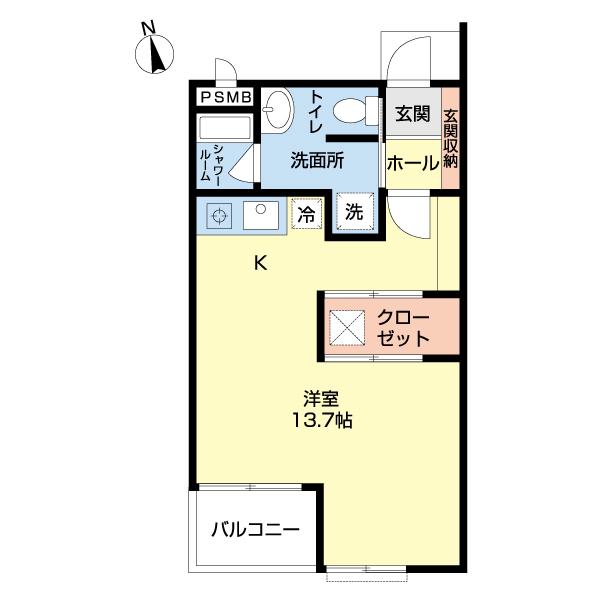グラシアス(1LDK/1階)の間取り写真