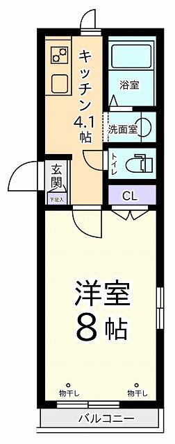 NEU STILLE ノイシュティレ(1K/2階)の間取り写真