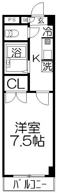 ブロードハーモニー(1K/3階)の間取り写真