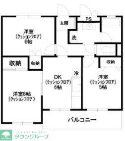 須賀第一ハイツ(3DK/2階)の間取り写真