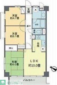 石川ビル(3LDK/2階)の間取り写真