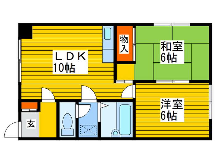 コーポ四季(2LDK/2階)の間取り写真