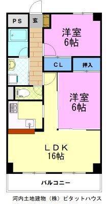 アルファレジデンス駅東(2LDK/6階)の間取り写真