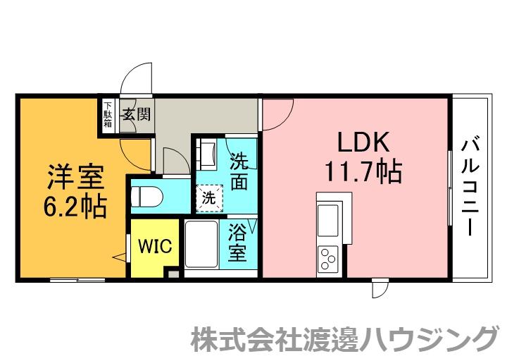 ベルハイム森河内(1LDK/2階)の間取り写真