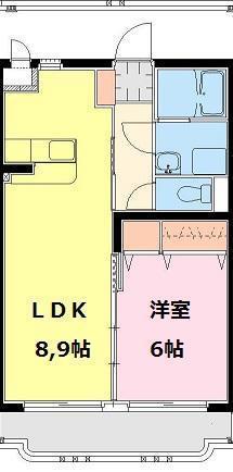 エアフォルク(1LDK/3階)の間取り写真
