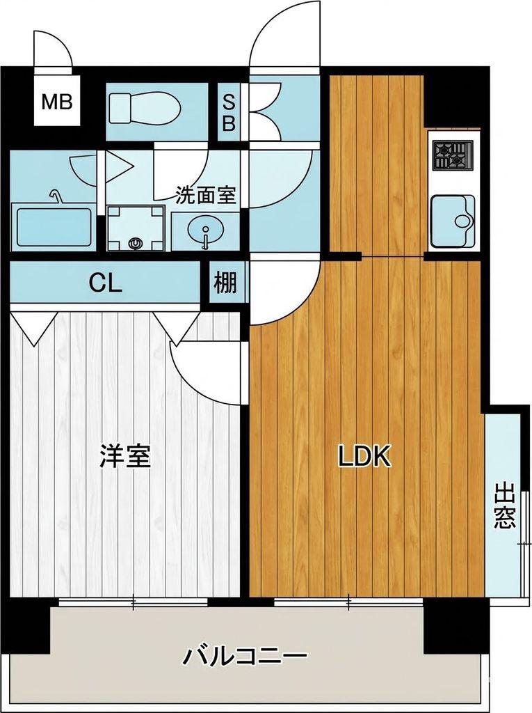 ピュアドーム井尻(1LDK/6階)の間取り写真