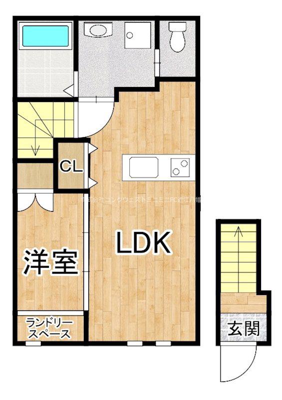 鷹飼町北 FIRST STAGE(1LDK/2階)の間取り写真