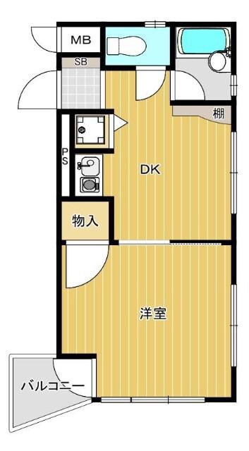 博多Vビル(ワンルーム/12階)の間取り写真