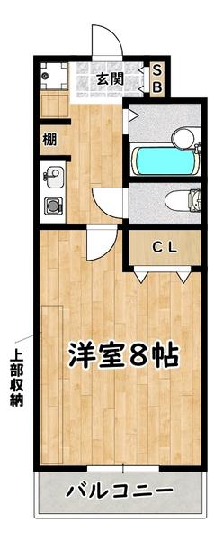 サンライズ佃(1K/3階)の間取り写真