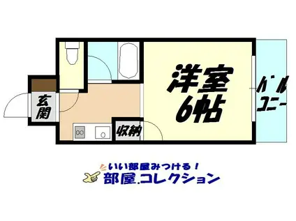 メイプル神岳(1K/2階)の間取り写真