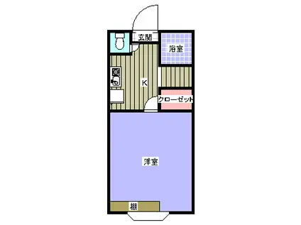 フレッセ本町(1K/2階)の間取り写真