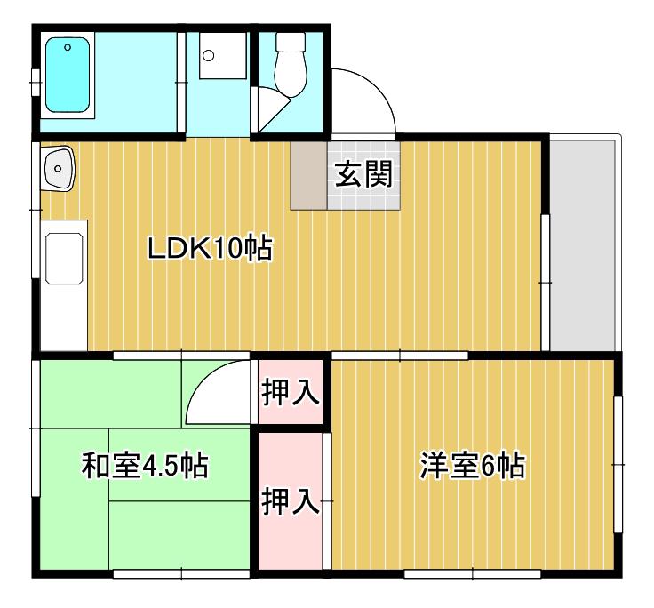ヴィラファミール(2LDK/1階)の間取り写真