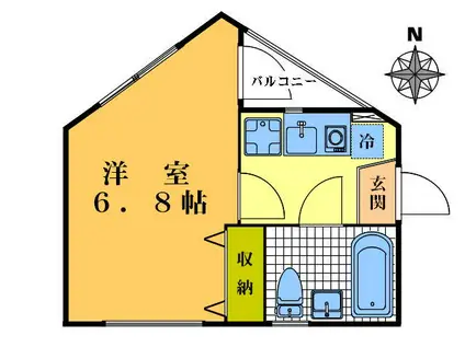 アーブル北新宿(1K/3階)の間取り写真