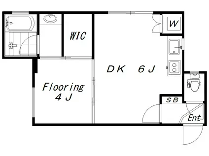 メゾンデルミエール(1DK/2階)の間取り写真