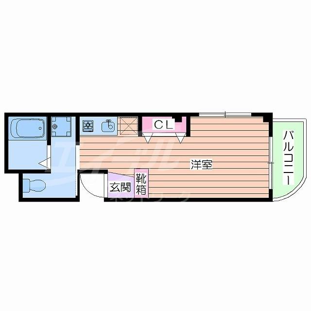 MOMOHOUSE高城町(1K/1階)の間取り写真