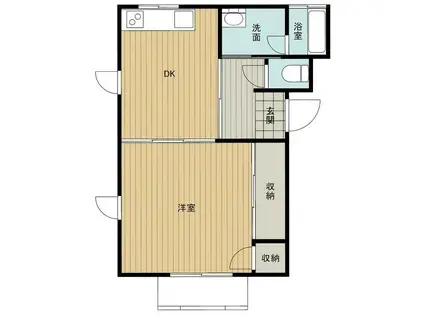 コーポCITY1-イースト(1LDK/2階)の間取り写真