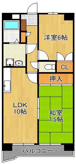 筑豊電気鉄道 今池駅(福岡) 徒歩28分 8階建 築30年(2LDK/3階)の間取り写真