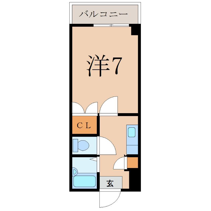 コスミカ荒田(1K/4階)の間取り写真