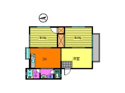 ハイムセンチュリーつかだB(3DK/2階)の間取り写真