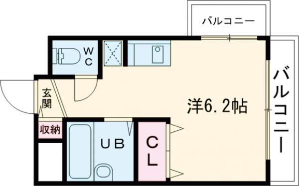 サンエキューズII(ワンルーム/5階)の間取り写真