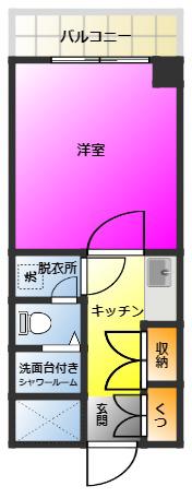 ライオンズマンション(1K/3階)の間取り写真