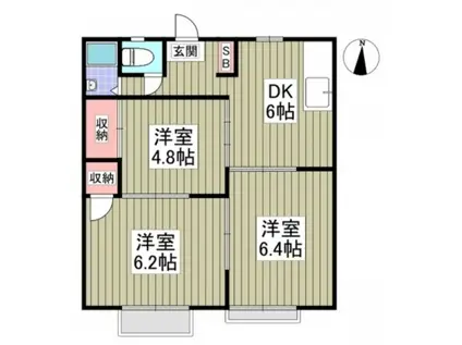 リブレス吉見(3DK/1階)の間取り写真