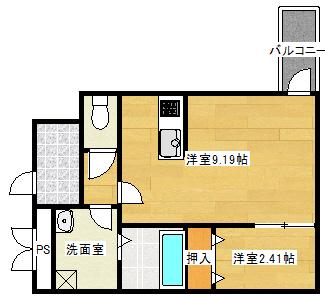 シンビ高須駅前III(1LDK/2階)の間取り写真
