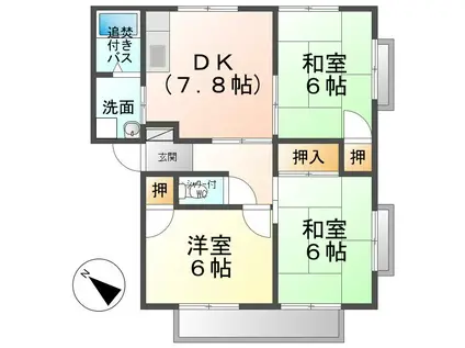 塩沢ハイツ(3DK/2階)の間取り写真