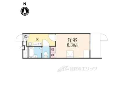 レオパレスフセアジロミナミ(1K/2階)の間取り写真