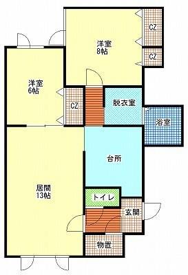 ウッドパレス(2LDK/1階)の間取り写真