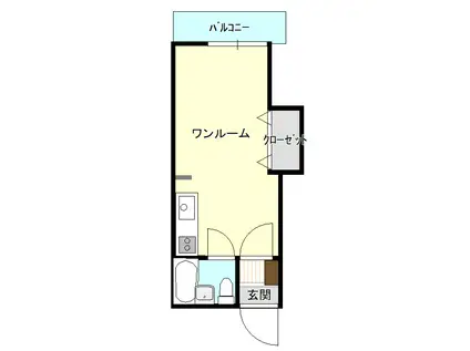 ハイツ樋の口(1DK/4階)の間取り写真