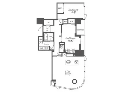 パークコート覚王山山門町(2LDK/3階)の間取り写真